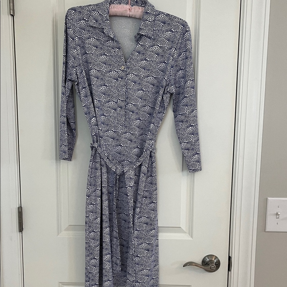 Elegant Blue Patterned Women's dress